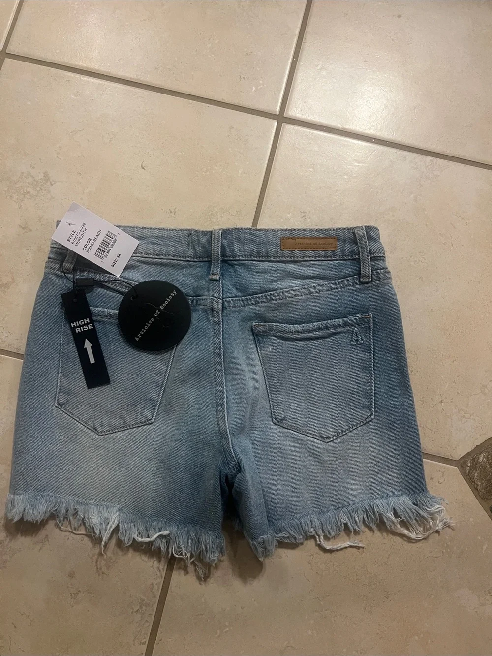 Articles Of Society Light Wash Distressed Denim Cutoff Shorts